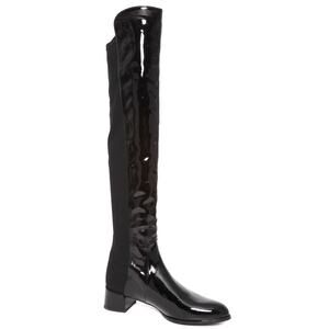 Stuart Weitzman Black Patent Leather 5050 Over the Knee Boots
